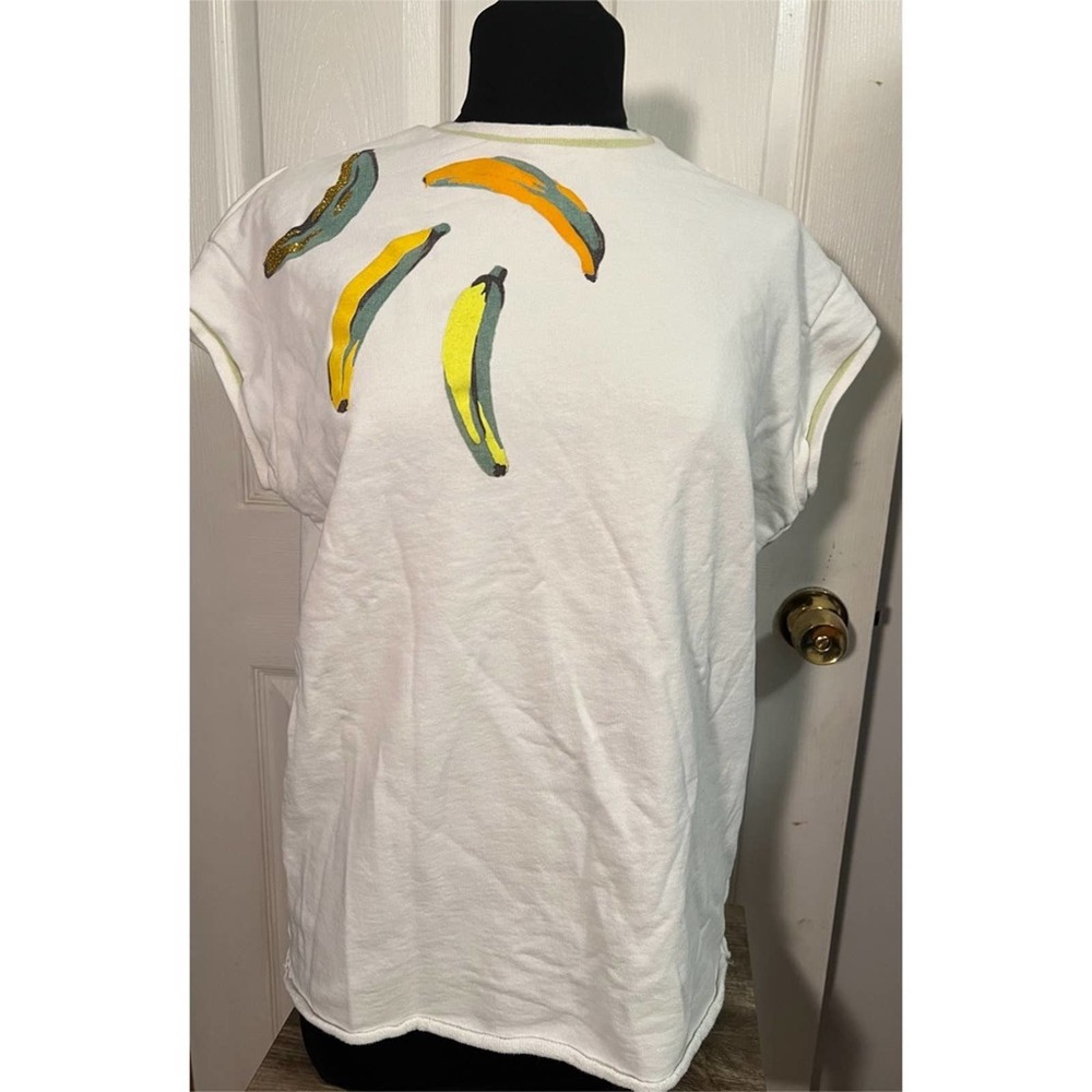 Giamba Paris by Giambattista Valli White Glitter Banana Resort Wear Top 38